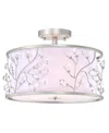 Home Accessories Lala 20" 3-light Indoor Semi-flush Mount Ceiling Light With Light Kit And Remote In Satin Silver