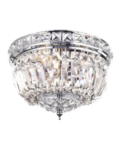 Home Accessories Landek 13" 3-light Indoor Flush Mount Chandelier With Light Kit In Clear