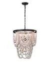 Home Accessories Siona 18" 4-light Indoor Chandelier With Light Kit In Weathered White And Rustic Black
