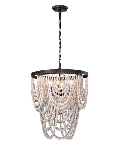 Home Accessories Siona 18" 4-light Indoor Chandelier With Light Kit In Weathered White And Rustic Black