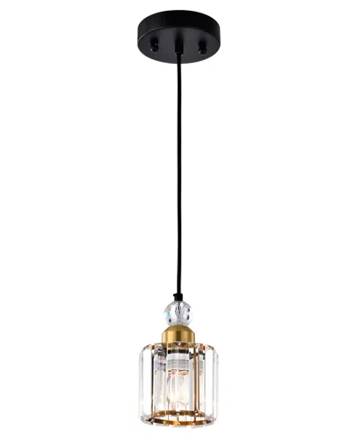 Home Accessories Sree 6" 1-light Indoor Pendant With Light Kit In Matte Black And Brass