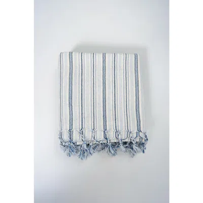 Home & Loft Home And Loft Thin Stripe Cape Towel In Blue