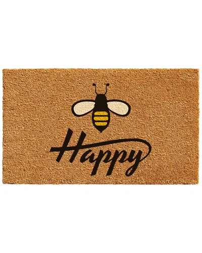 Home & More Bee Happy Doormat In Brown