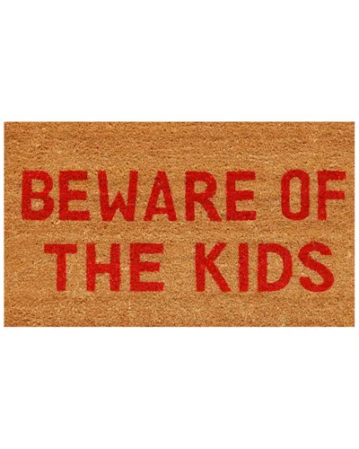 Home & More Beware Of Kids Doormat In Brown