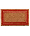 Home & More Border Natural Coir/vinyl Doormat, 18" X 30" In Natural,red