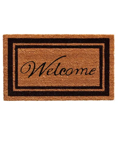 Home & More Border Welcome Coir/vinyl Doormat, 24" X 36" In Natural,black