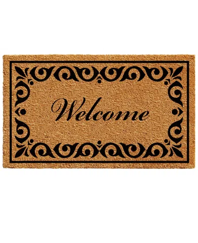 Home & More Breaux Welcome Natural Coir/vinyl Doormat, 24" X 36" In Multi