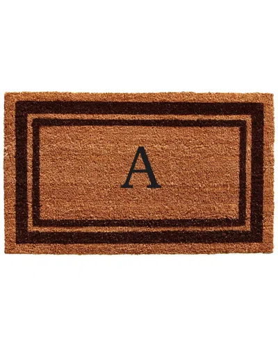 Home & More Brown Border Monogram Tufted Doormat