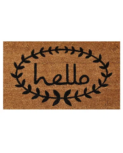 Home & More Calico Hello Doormat In Brown