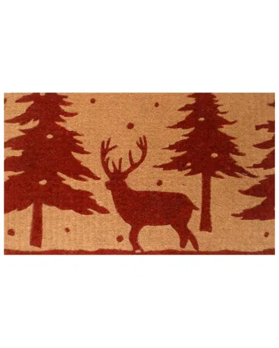 Home & More Christmas Reindeer Doormat In Brown