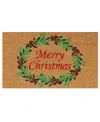Home & More Christmas Wreath Coir/vinyl Doormat, 17" X 29"