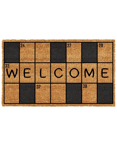 Home & More Crossword Welcome Doormat In Brown