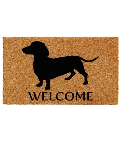 Home & More Dachshund Natural Coir/vinyl Doormat, 17" X 29" In Multi