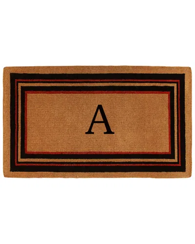 Home & More Home And More Esquire Extra-thick Monogram Hand-woven 24x36 Doormat In Brown