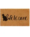 Home & More Feline Welcome Coir/vinyl Doormat, 17" X 29" In Multi