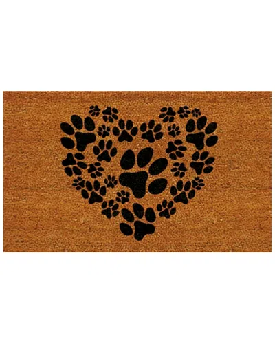 Home & More Heart Paws Indoor/outdoor Doormat In Brown
