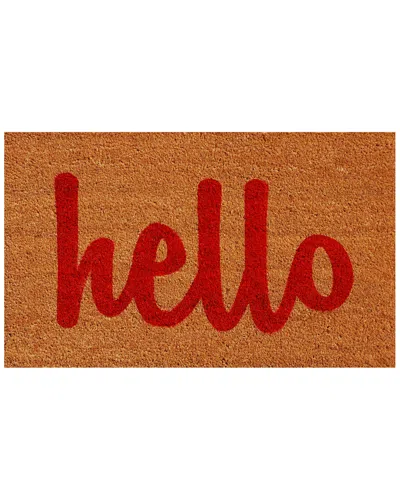 Home & More Hello Doormat In Brown