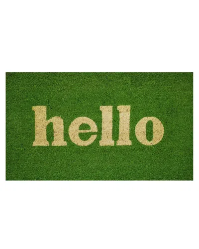 Home & More Hello Doormat In Green