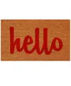 Home & More Hello Script Coir/vinyl Doormat, 17" X 29"