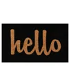 Home & More Hello Script Coir/vinyl Doormat, 24" X 36" In Black,natural