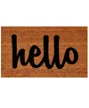 Home & More Hello Script Coir/vinyl Doormat, 24" X 36" In Multi