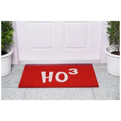 Home & More Ho Ho Ho 29 In. X 17 In. Non-slip Outdoor Door Mat In Red