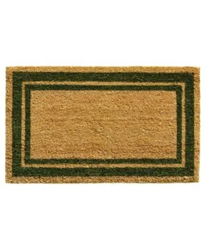 Home & More Home More Border Natural Coir Vinyl Doormats In Natural,periwinkle