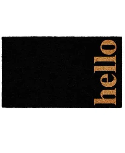 Home & More Home More Vertical Hello Coir Vinyl Doormats In Green,black