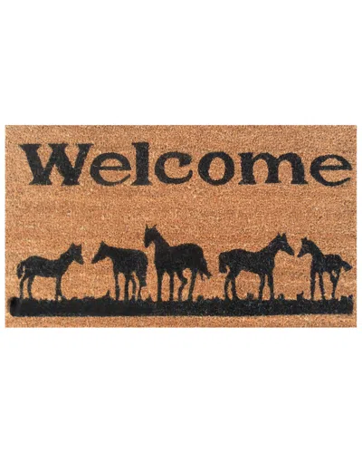 Home & More Horses Welcome Doormat In Brown