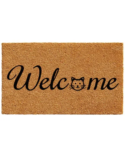 Home & More Kitty Welcome Doormat In Brown