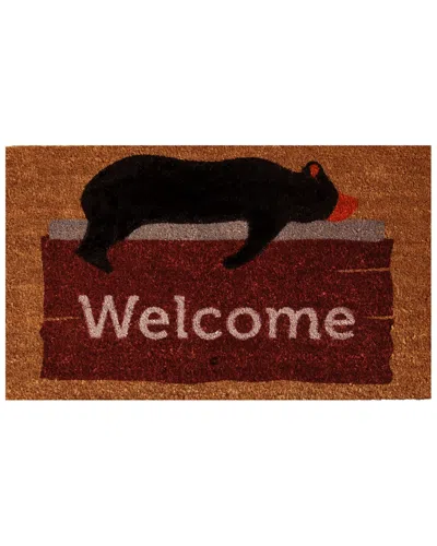 Home & More Lazy Bear Welcome Doormat In Multi