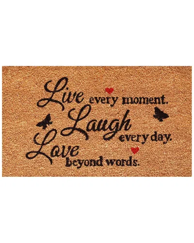 Home & More Live Every Moment Doormat In Brown