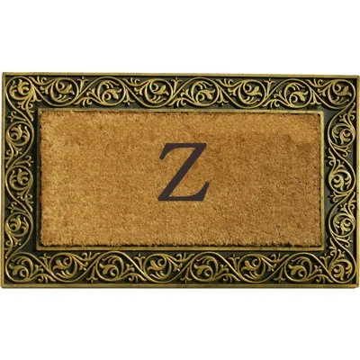 Home & More Personalized 30 In. X 18 In. Non-slip Outdoor Door Mat In Beige,gold,black