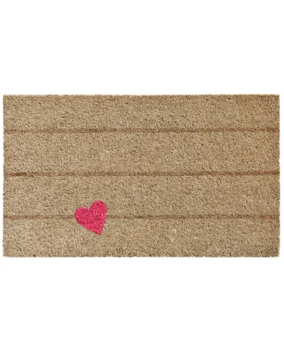 Home & More Pink Heart Coir/vinyl Doormat, 17" X 29"