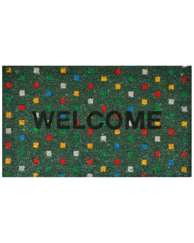 Home & More Polka Dot Welcome Doormat In Green
