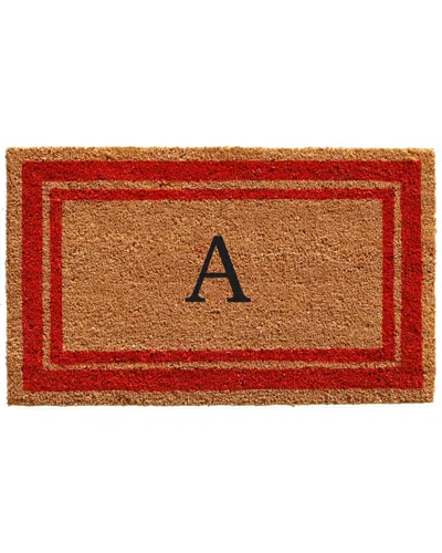 Home & More Red Border Monogram Tufted Doormat In Multi