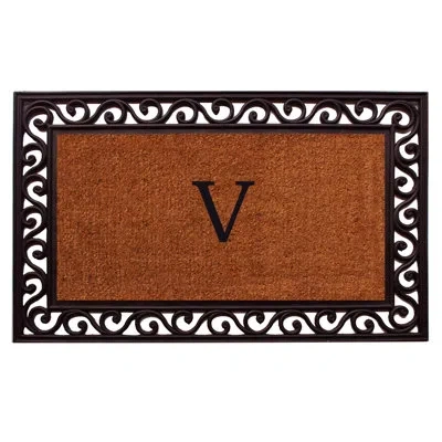Home & More Rembrandt Personalized Monogrammed Non-slip Outdoor Door Mat In Brown