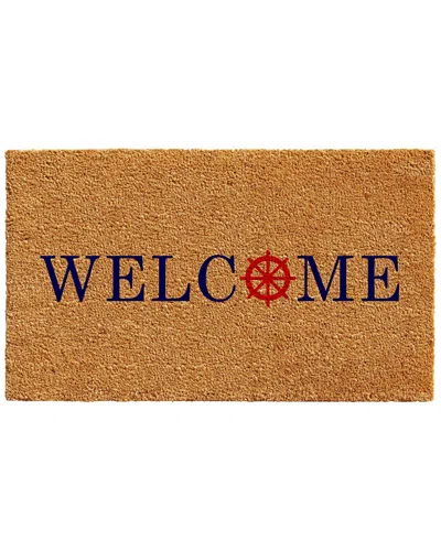 Home & More Ships Wheel Welcome Doormat In Brown