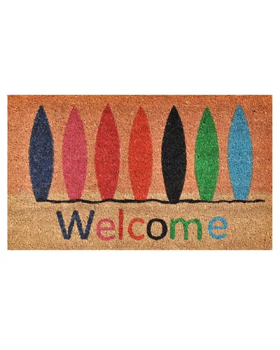 Home & More Surfboard Welcome Doormat In Multi