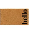 Home & More Vertical Hello Coir/vinyl Doormat, 17" X 29" In Natural,black
