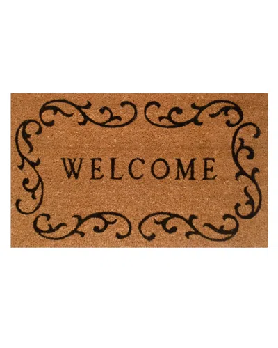 Home & More Welcome Curlicue Doormat In Brown