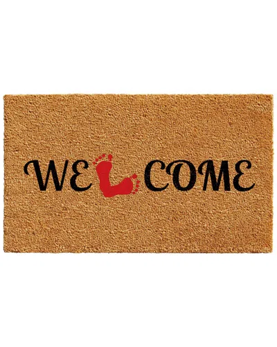 Home & More Welcome Feet Doormat In Brown