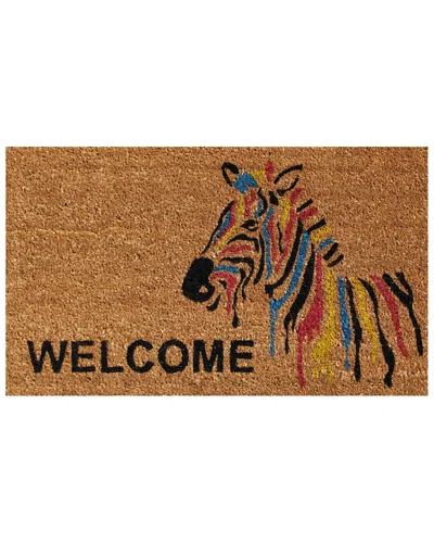 Home & More Zebra Welcome Doormat In Black