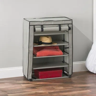 Home Basics 5-tier 3 Pair Shoe Rack In Grey