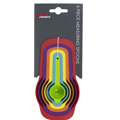 Home Basics 6-piece Plastic Measuring Cup Set In Multicolor
