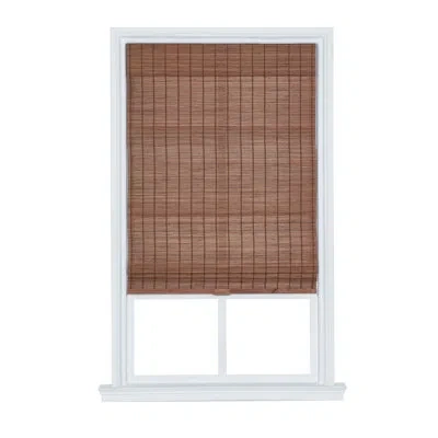 Home Basics Bria Cordless Bamboo Semi-sheer Pecan Roman Shade