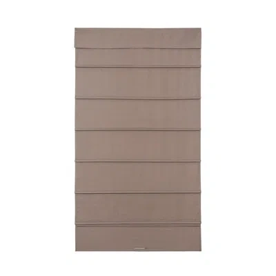Home Basics Cotton Fabric Room Darkening Roman Shade In Brown