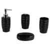 Home Basics Curves 4 Piece Bathroom Accessory Set In Black