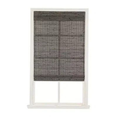 Home Basics Harborside Bamboo Cut-to-width Light-filtering Cordless Woven Wood Shade In Gray