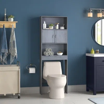 Home Basics Jashanti 22.4'' W X 63.9'' H X 7'' D Over-the-toilet Storage In Gray